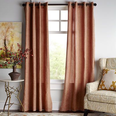 Copper Curtains, Wooden Curtain Rods, Mason Jar Kitchen Decor, Red Curtains, Curtain Designs, Home Upgrades, Gold Walls, Clock Wall Decor, Annie Sloan