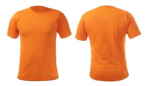 Tshirt Design Template, Orange Tshirt, Mock Orange, T Shirt Design Template, Orange T Shirt, Orange T Shirts, Orange Shirt, Cool Outfits For Men, Back View