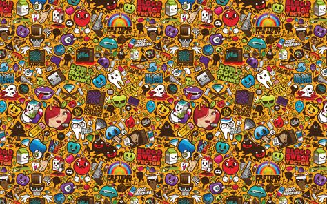 Retro Wallpapers - Wallpaper Cave Pop Art Disney, Sticker Bomb Wallpaper, Doodle Wallpaper, Sf Wallpaper, Disney Pop Art, Pop Art Tattoos, Pop Art Background, 90s Wallpaper, Japanese Pop Art