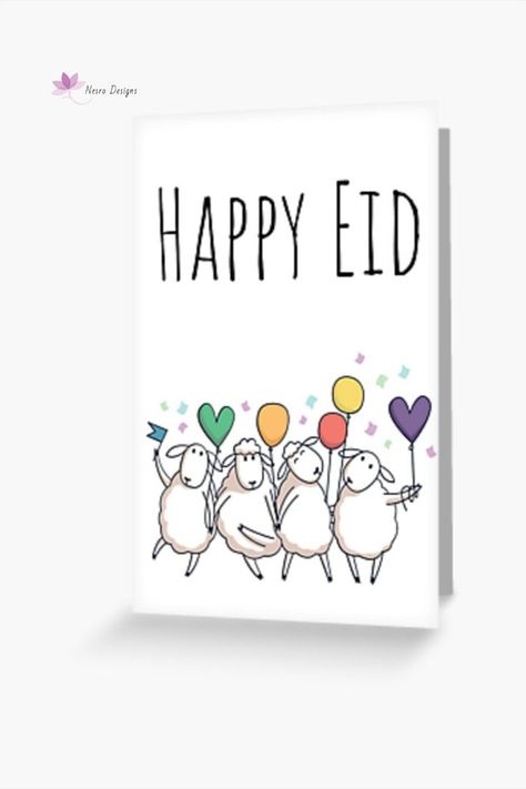 Happy Eid 3 Greeting Card Designed and sold by Nesro34#happyEid #happy #Eid #EidAlAdha #adhamobarak #sheep #meat #EidMubarak #meat #Islamic #Muslims #celebration #cute #heart #animal #cutesheep #animation #cartoon #gifts #cards #love #onlineshop #Balloons #redbubble #greetingcard Cute Eid Cards, Eid 2024, Eid Design, Eid Ul Azha, Eid Card, Eid Mubarak Greeting Cards, Eid Card Designs, Eid Mubarak Greetings, Eid Cards