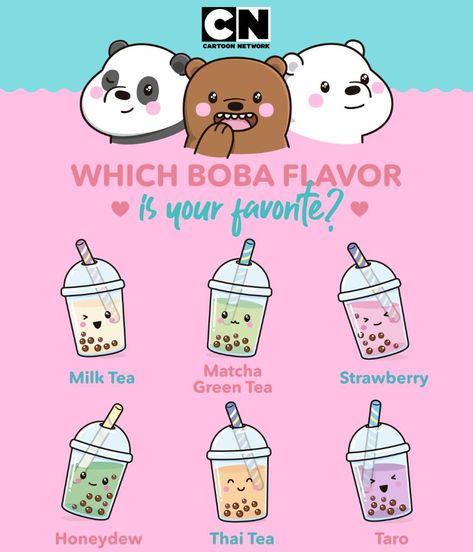 Jelly Bubble Tea, Pusheen Valentines, Boba Flavors, Bear Aesthetic, Matcha Milk, Rainbow Jelly, Pusheen Cute, Cn Cartoon Network, We Bare Bears Wallpapers