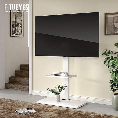 Amazon.com: FITUEYES Floor TV Stand Iron Base with Swivel Mount for 50-85 Inch Large LCD/LED TVs Adjustable Shelf Tall Corner TV Stands for Bedroom and Living Room Hold Up to 110 lbs Black : Home & Kitchen Tv Stands For Bedroom, Corner Mounted Tv Master Room, Corner Tv Swivel Mount, Swivel Base For Tv, Tv Rotating Stand, Tv Mount With Swivel, Tall Corner Tv Stand, Floor Tv Stand, Shelf Tall