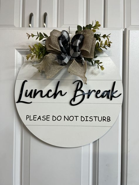 2 in 1  Welcome/Lunch Break Please Do Not Disturb Door Sign/For Dining Break Room,Food Kitchen,Office Work.   12inch by 12inch Wording can be customized School Breakroom Ideas, Break Room Decorating Ideas, Lunch Break Sign, Break Room Ideas Employee, Faculty Room, Break Room Design, Break Room Decor, Do Not Disturb Door Sign, Teachers Lounge Makeover