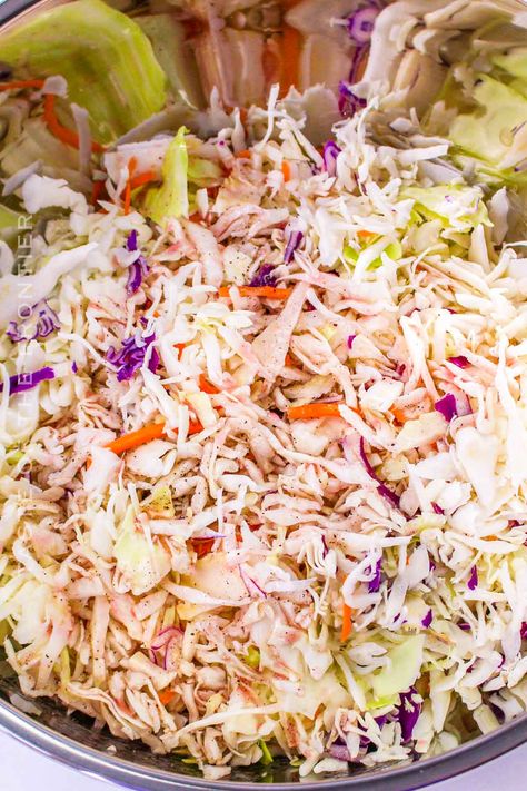 Spicy Vinegar Coleslaw Recipe, Coleslaw Recipe Vinagrette, Red Wine Vinegar Coleslaw Recipe, Red Cabbage Coleslaw Recipe, Coleslaw Recipe Vinegar, Cole Slaw Recipe No Mayo, Oil And Vinegar Coleslaw, Coleslaw With Vinegar Dressing, Vinegar Coleslaw Recipe