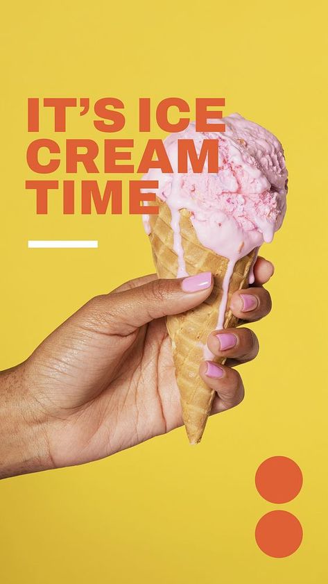 Melting ice-cream Instagram story template, yellow design vector | premium image by rawpixel.com / Aum Ice Cream Advertisement Graphic Design, Ice Cream Social Media Content, Ice Cream Content Ideas, Ice Cream Ads Design, Packaging Ice Cream Design, Ice Cream Content, Ice Cream Design Ideas, Ice Cream Instagram Story, Ice Cream Graphic Design