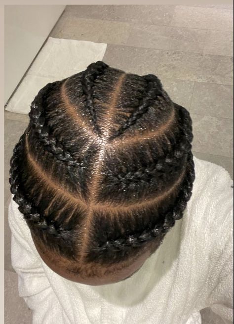 Starter Cornrows Men, Black Man Cornrows Natural Hair, Middle Part Braids Men, Sideways Cornrows Men, 6 Braids Hairstyles Black Men, Cornrow Styles For Men Full Head, 6 Braids Cornrows, 6 Braids Men, Two Braids Hairstyle Men