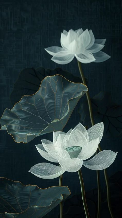 Midjourney Su Embroidery, Beautiful Wallpaper Images, Meditation Images, Lotus Wallpaper, White Lotus Flower, Peace And Serenity, Flowery Wallpaper, Color Image, White Lotus