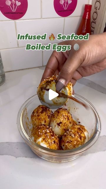 Sweet.RiTreats LLC on Instagram: "Mid Day Snack After the Gym 😋 I Will NEVERRR make REGULAR BOILED EGGS AGAIN ‼️ These Were SOOO BOMB ‼️ Literally ‼️🤣🔥💣  Instead of making them Regular I Thought of This & Decided to Do Something Different So I Won’t get Tired of Eating Eggs 😭 ENJOY 🫶🏽   🗣️ YOU SEEN IT HERE FIRST😌‼️‼️  #eggs #cajun #infused #butter #spicy #spicylover #delicious #tasty #fyp #fypシ #like #comment #follow #share #contentcreator #treat #treatyourself #trending #explore #viral #love #food #explorepage #trendingreels #trending #egglover #fypage #bust #it #open" Boiled Egg Boil, Spicy Boiled Eggs, Seafood Boil Eggs, Boil Egg Recipes Ideas, Cajun Egg Boil, Cajun Hard Boiled Eggs, Egg Boil Recipes, Boiled Eggs Recipes, Egg Boil