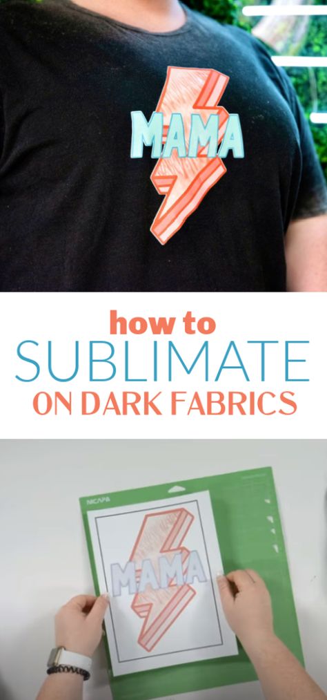 We love to make sublimation projects, but sometimes are a little frustrated that we always have to sublimate on white or light-colored fabrics. Not anymore! You CAN sublimate dark fabrics. Keep reading and we’ll show you how. Things To Make With Sublimation, How To Sublimate On Dark Fabric, Sublimation Projects To Sell, Sublimation On Dark Shirts, Diy Recycled Projects, Cricut Hacks, Sublimation Ideas Projects Inspiration, Beginner Crafts, Cricut Tips