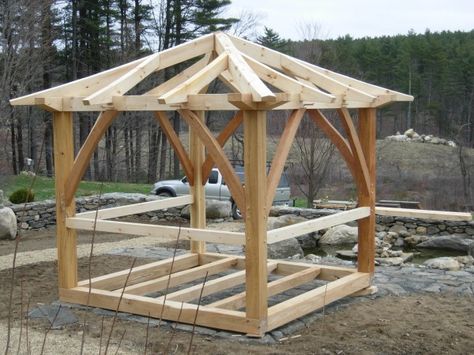 japanese timber frame plans | ... curving hip and jack rafters reminiscent of Japanese traditions Timber Frame Gazebo, Timber Frame Plans, Curved Pergola, Gazebo Roof, Diy Gazebo, Gazebo Plans, Timber Roof, Wooden Gazebo, Hot Tub Garden