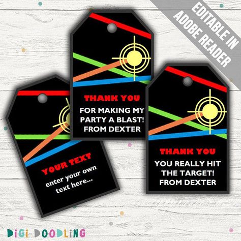 Laser Tag Party Favors, Laser Tag Party Invitations, Free Printable Favor Tags, Laser Tag Invitations, Laser Game, Laser Tag Birthday Party, Laser Tag Party, Laser Tag Birthday, 9th Birthday Parties