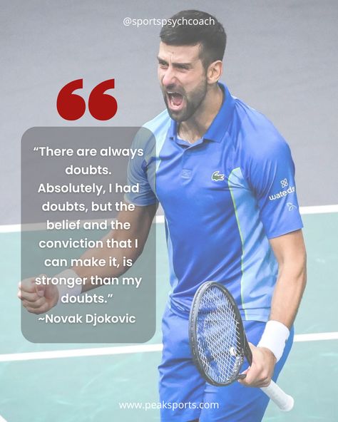 There will always be doubts - be stronger than those doubts!! ⁠
⁠
#Tennis #TennisLife #TennisPlayer #TennisTraining #TennisCoach #TennisMatch #TennisGoals #TennisPassion #TennisMindset #MentalToughness #SportsPsychology #PeakPerformance #MentalTraining #MindGame #MentalStrength #PerformanceMindset #TennisMentalGame Athlete Quotes, Sports Psychology, Tennis Life, Mental Toughness, Tennis Coach, Tennis Match, Mental Training, Mental Strength, Mind Games