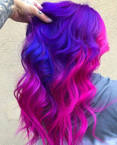 Pink and Purple Hair Ideas to try out - Inspired Beauty Purple And Pink Hair, Pink And Purple Hair, Pink Purple Hair, Mermaid Hair Color, Pink Ombre Hair, Pulp Riot Hair Color, Purple Ombre Hair, Dyed Hair Purple, Pulp Riot Hair