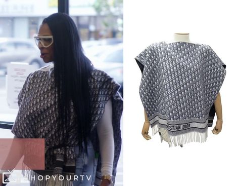 Basketball Wives: Season 11 Episode 20 Jennifer's Dior Poncho Check more at https://www.shopyourtv.com/basketball-wives-season-11-episode-20-jennifers-dior-poncho/ Dior Poncho, Basketball Wives, Dior, Basketball, Tv Shows, Tv, Clothes