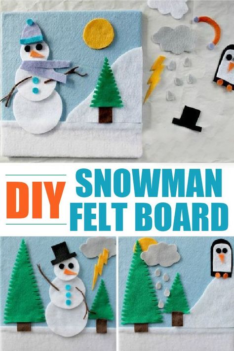 Board Snowman, Felt Board Templates, Snowman Craft For Kids, Winter Tree Crafts, Felt Crafts Kids, Creative Snowman, Diy Felt Board, Crafts Snowman, Felt Board Patterns