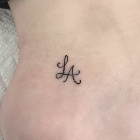 Tattoo Ideas For Initials, Dainty Initial Tattoos For Women, Best Friend Initial Tattoos, Initals Tattoo Fonts, Initial D Tattoo, L Initial Tattoo, 3 Initial Tattoo Ideas, L Tattoos, A Letter Tattoo