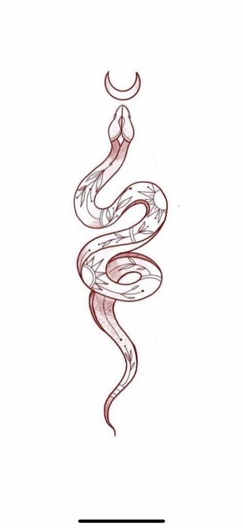 Snake Drawing Simple, Snake Drawing, Simple Tattoo, Drawing Simple, Snake Tattoo, A Drawing, The Moon, Moon, Tattoos