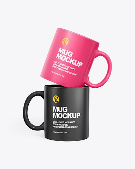 Two Matte Mugs Mockup Mug Branding Design, Matte Mugs, Brand Merch, Coffee Mug Designs, Branded Mugs, Paper Coffee Cup, Merch Ideas, Mug Mockup, Company Logo Design