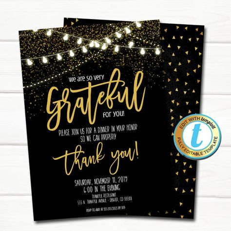 Appreciation Invitation Corporate Event Party Grateful For | Etsy Invitation Corporate, Work Holiday Party, Thank You Party, Client Appreciation, Invite Template, Employee Appreciation, Grateful For You, Event Invitation, Event Party