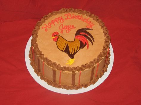 Rooster Birthday Cake — Birthday Cakes Rooster Cake Design, Rooster Cake, Cakes Fondant, Grooms Cakes, Cakes Design, Fathers Day Cake, Diy Plant Hanger, Awesome Cakes, 75th Birthday