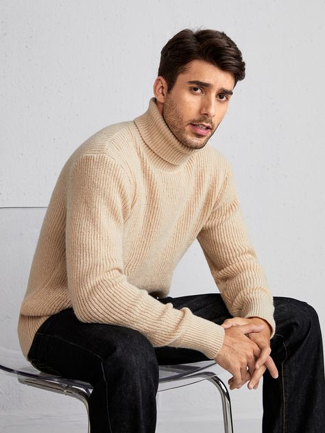 Cream Turtle Neck Outfit Men, Therapist Fits, Turtle Neck Outfit Men, Recital Outfit, Turtle Neck Outfits, Turtleneck Outfit Men, Men Turtleneck, Mens Fall Outfits, Timeless Knitwear