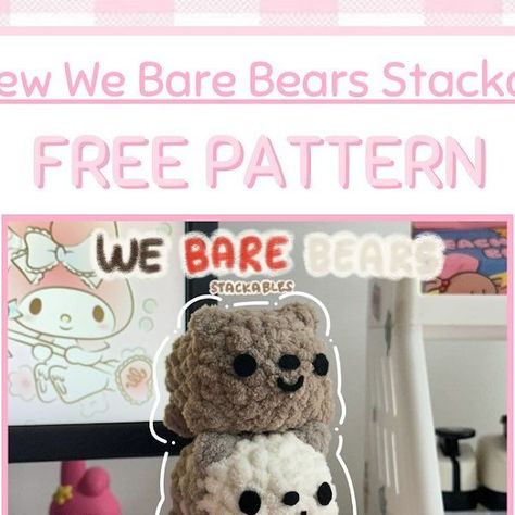 Crochet We Bear Bears, Crochet Ice Bear Pattern, We Bare Bears Crochet Free Pattern, Water Bear Crochet Pattern Free, Plushies Pattern, Crochet Water Bear, Diy Crochet Patterns, Crochet Plushies, December 26