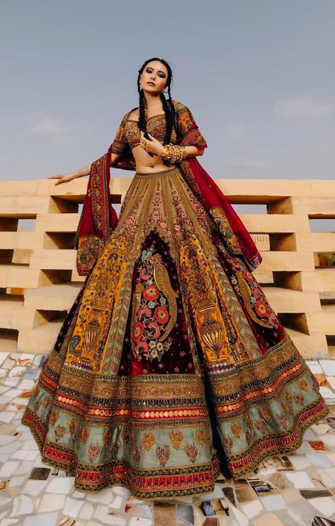 Lehenga choli Bohemian Lehenga, Lehenga Choli For Wedding, Choli For Wedding, Lehenga Choli, Lehenga, Desi, Saree