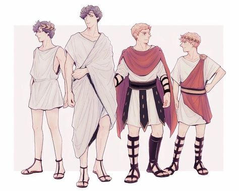 Rome Character Design, Roman Clothing Drawing, Ancient Greek Clothing Men Drawing, Ancient Rome Clothing Men, Athenian Clothing, Ancient Rome Art Drawing, Ancient Roman Character Design, Ancient Greece Clothing Men, Ancient Clothes Drawing