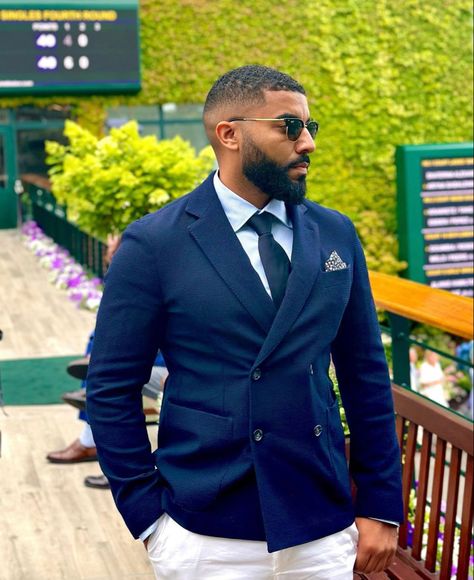 Double brested suit Black Men In Suits, Men In Suits, Black Suit Men, Stylish Celebrities, Grown Man, July 10, Black Men Fashion, Wimbledon, Mens Suits