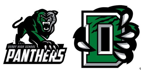 New DHS panther logos 2019 | | derbyinformer.com High School Logo Design Ideas, Lion Mascot, School Sports Day, Panther Logo, Panther Art, Hockey Logos, Sport Branding, Gaming Banner, Sports Logo Design