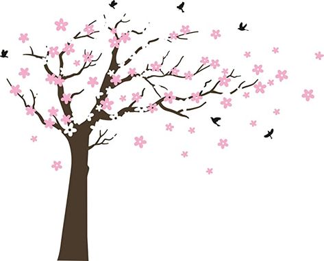 Amazon.com: MAFENT Large Cherry Blossom Tree Blowing in The Wind Tree Wall Decals Wall Sticker Vinyl Wall Art Kids Rooms Teen Girls Boys Wallpaper Wall Stickers Room Decor (Dark Brown Tree,White and Pink Flower): Home & Kitchen Diy Room Decor For Girls Teenagers, Wind Tree, Playroom Mural, Tree Wall Decals, Flower Room Decor, Brown Tree, Room Decor Dark, Kids Room Decals, Cute Diy Room Decor