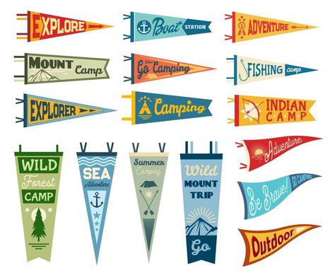 Pendant Banner, Sport Banner, Pennant Flags, Nerd Shirts, Sport Club, Camping Recipes, Pennant Flag, Event Branding, Tattoo Illustration