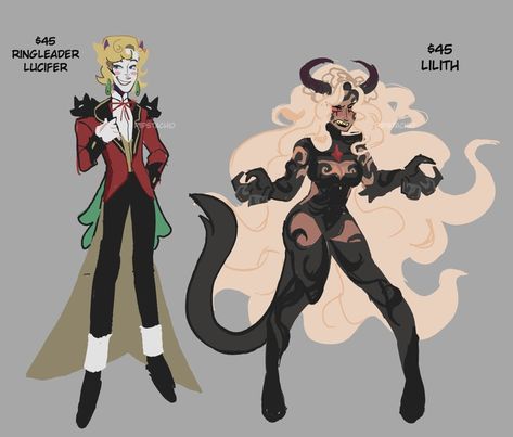 Stand Character Design, Lilith Character Design, Demon Design Character Concept, Vaggie Redesign, Demon Oc Ideas, Devil Character Design, Rosalina Art, Demon Character Design, Demon Clothes