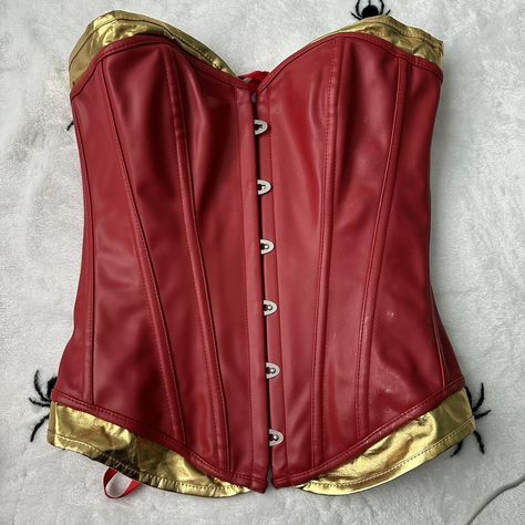 red cosplay corset size small but can fit a medium... - Depop Wonder Woman Corset, Cosplay Corset, Red Cosplay, Red Corset, Women Corset, Halloween Costume, Wonder Woman, Wonder, Size Small