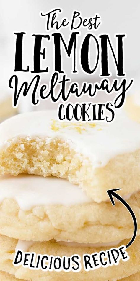 Lemondoodle Cookies, Iced Lemon Cookies, Meltaways Cookies, Lemon Desserts Recipes, Lemon Butter Cookies Recipe, Lemon Meltaway Cookies, Lemon Meltaways, Kids Cookies, Meltaway Cookies