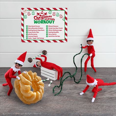 Elves At Play, Elf Pets, Christmas Workout, Wooden Craft Sticks, Awesome Elf On The Shelf Ideas, The Elf On The Shelf, Elf Antics, Elf Ideas, Circuit Workout