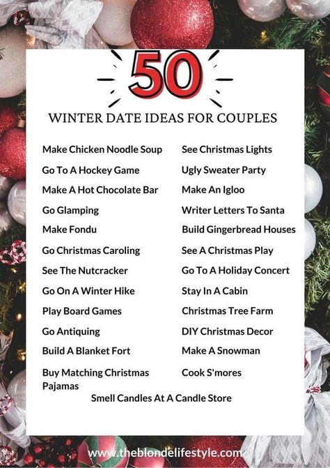 Date Ideas For Couples, Winter Date Ideas, Creative Date Night Ideas, Date Night Jar, Romantic Date Night Ideas, Christmas Date, Creative Dates, Couple Activities, Boyfriends Girlfriends