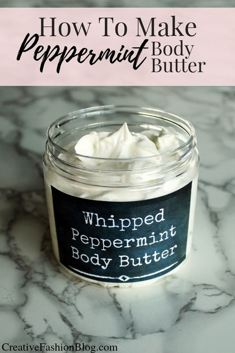 Diy Whipped Body Butter Recipe, Peppermint Body Butter, Body Butter Recipe Whipped, Diy Whipped Body Butter, Body Butter For Dry Skin, Body Butter Packaging, Whipped Body Butter Recipe, Coconut Oil Body Butter, Diy Body Butter Recipes