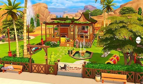 Sims 4 CC's - The Best: Oasis Springs Dog Park - NO CC by mayuonline Sims 4 Dog Park, Sims 4 Dog, Sims Lots, Brindleton Bay, Types Of Communities, Oasis Springs, The Sims 4 Lots, Sims Houses, Sims Builds