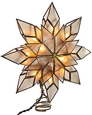 Lighted Star Tree Topper, Faceted Design, Star Tree, Star Tree Topper, Capiz Shell, Kurt Adler, Christmas Store, Christmas Star, Tree Topper