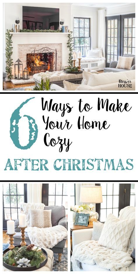 6 Ways to Make Your Home Feel Cozy After Christmas | blesserhouse.com - 6 surefire ways to decorate your home feel cozy after Christmas during the cold winter months using proven methods from the Hygge lifestyle. #winterdecor #cozydecor #afterchristmas #hygge Make Your Home Cozy, Farmhouse Side Table, Home Cozy, Up House, Winter Home Decor, Cozy Decor, After Christmas, Décor Diy, Winter House