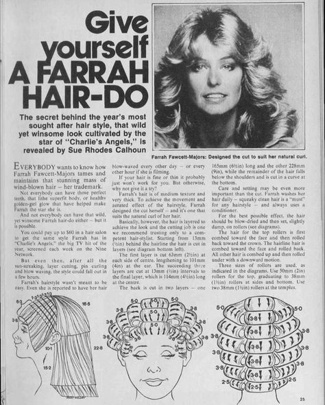 Farrah Fawcett hair tutorial Fawcett Hair, 1970s Hairstyles, Vintage Curls, 70s Hair, Hair Patterns, Farrah Fawcett, Roller Set, Hair Setting, Hair Rollers