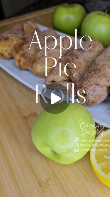 Cooking With Dimples on Instagram: "These apple pie egg rolls are too good to share! They're incredibly easy to make and only take a short amount of time. #easyrecipe #applepie #eggrolls #cookingwithdimples #instafood #instagood #recipe" Apple Pie Rolls, Green Apple Pie, Apple Pie Egg Rolls, Wonton Wrapper Recipes, Asparagus Stuffed Chicken Breast, Apple Pie Recipe Easy, Apple Pie Bars, Easy Apple Pie, Jam Cookies