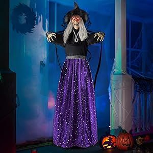 Witch Halloween Decorations, Halloween Decorations Hanging, Halloween Decor Inspiration, Animated Witch, Halloween Animatronics, Halloween Witch Decorations, Haunted House Decorations, Haunted House Party, Halloween Decorations Outdoor