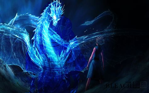 Toushirou Hitsugaya, Lightning Dragon, Dragon Anime, Space Dragon, Dragon Wallpaper, Toshiro Hitsugaya, Ice Dragon, Dragon City, Dragon Images