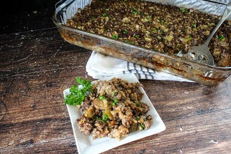 Chinese-Style Hamburger Casserole | Just A Pinch Recipes Chinese Hamburger, Easy Weeknight Casseroles, Wild Rice Casserole, Ground Beef Casserole Recipes, Stuffing Recipes For Thanksgiving, Rice Casserole Recipes, Greek Lemon Chicken, Hamburger Casserole, Chicken Broccoli Casserole