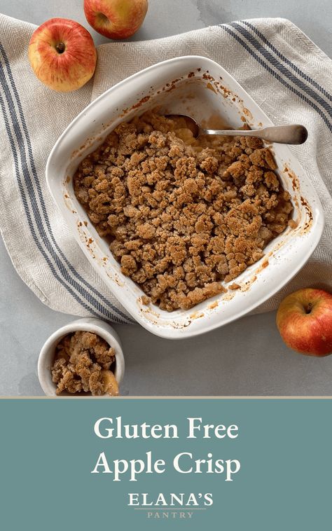 Low Carb Gluten Free Apple Crisp | Recipe with Almond Flour Gluten Free Apple Cobbler, Gluten Free Apple Crisp Recipe, Apple Crisp Without Oats, Apple Cobbler Recipe, Healthy Apple Crisp, Gluten Free Apple Crisp, Easy Apple Crisp Recipe, Gluten Free Apple, Apple Crisp Easy