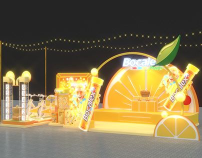 Festival Event Design, Sampling Booth, Booth Activation, Outdoor Booth, Lemon Logo, Festival Booth, Book Illustration Design, Food Kiosk, Mall Decor