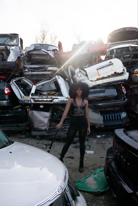 Auto Shop Photoshoot, Bank Vault Photoshoot, Scrap Yard Photoshoot, Scrapyard Photoshoot, Junk Yard Photoshoot, Outdoor Shoot Ideas Photoshoot Fashion, Tire Shop Photoshoot, Junkyard Photoshoot Ideas, Concrete Photoshoot