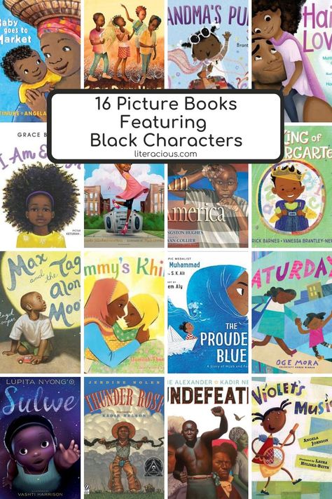 16 Picture Books Featuring Black Characters Black Book Characters, Books With Black Characters, Readers Advisory, Black Children's Books, Character Lessons, Art Books For Kids, Color Writing, Elementary Books, 12 Books